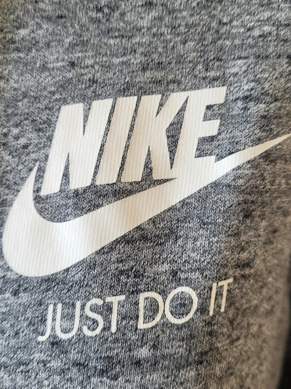 Nike Women's Heather Gray Full-Zip Hoodie with White Drawcords
